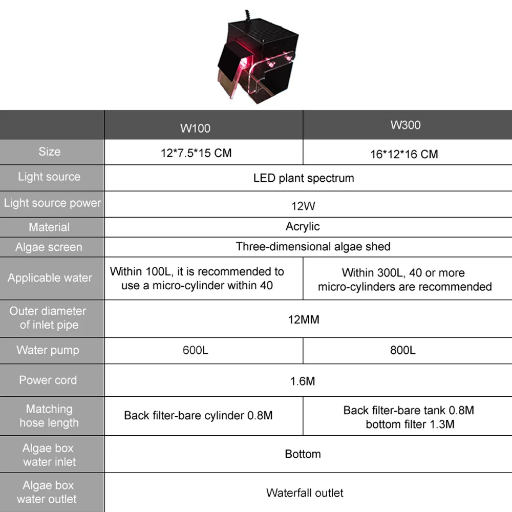 UAS External Algae Box Marine Balance Water Quality By Controlling Algae Growth Mute Filter for Bedroom