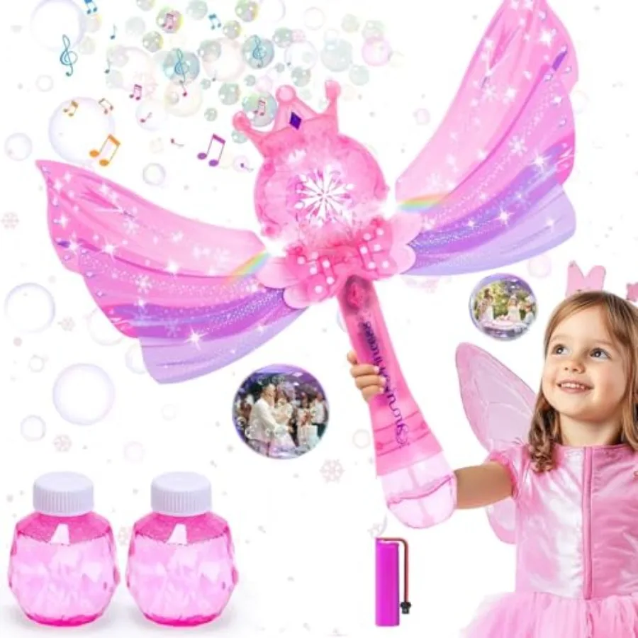 

Волшебные палочки для мыльных пузырей для малышей с LED-подсветкой и музыкой, игрушки для создания пузырей с 1 литий-ионной батареей, для улицы, на Пасху, на день рождения