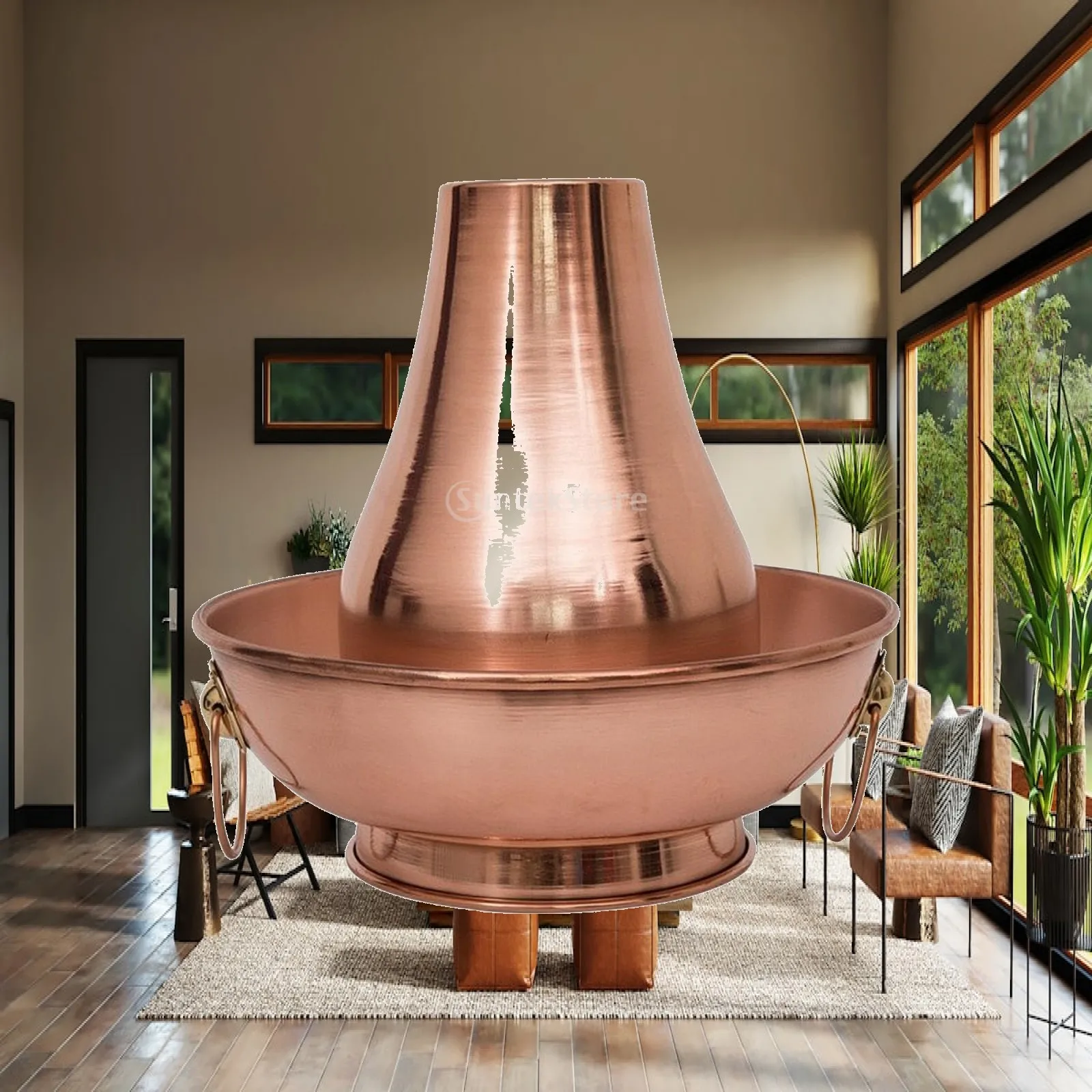 Traditional Copper Hot Pot Vintage Chimney Hot Pot Thick Cookware Uncoated for