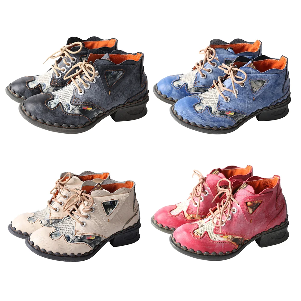 Y2K Vintage Women British‑Style High‑Top PU Leather Shoes, Lace‑Up Trendy Footwear Autumn Daily Casual Street Fashion Shoes