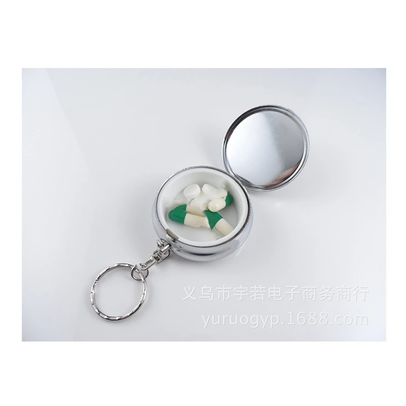 

2Pcs Portable Pill Organizer Keychain Compact Mini Medicine Storage Case Travel Emergency Daily Use Pill Holder