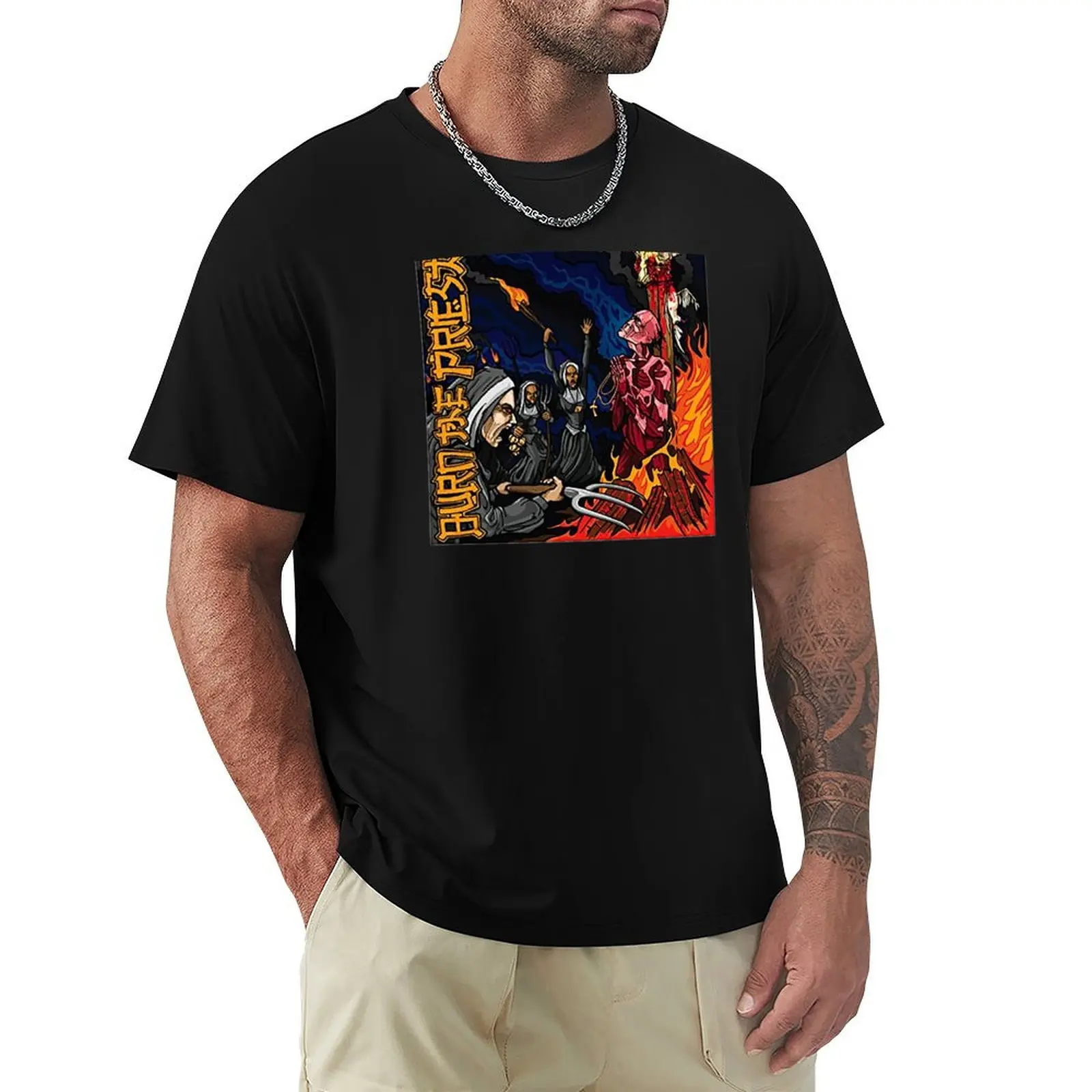 

burn the priest T-Shirt kawaii clothes T-shirts oversize mens t shirts pack