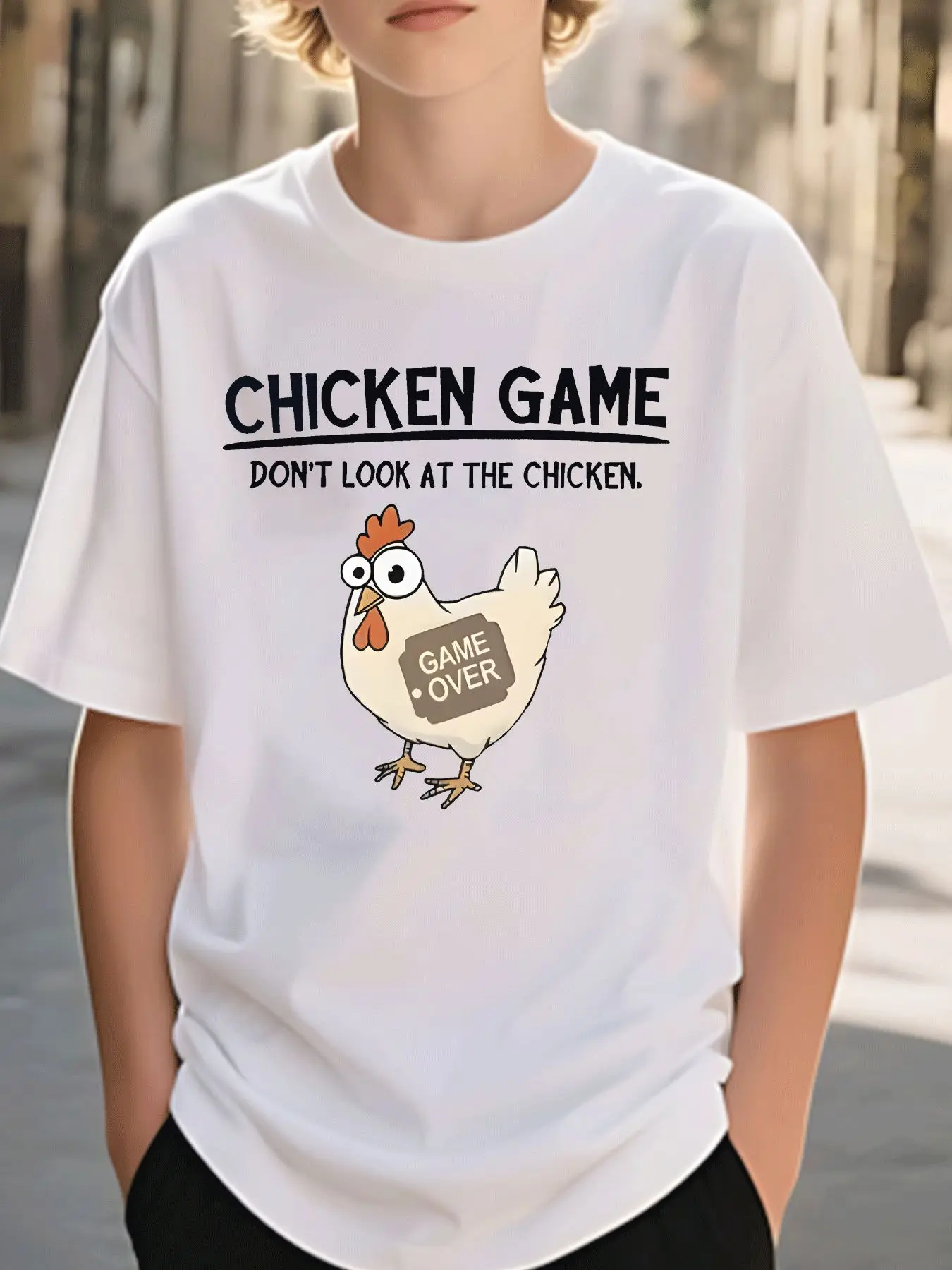 Funny Chicken Game Over Cartoon Family Matching Cotton Tees Short Sleeve Summer Tops For Mom Dad Boys Girls Daily Wear