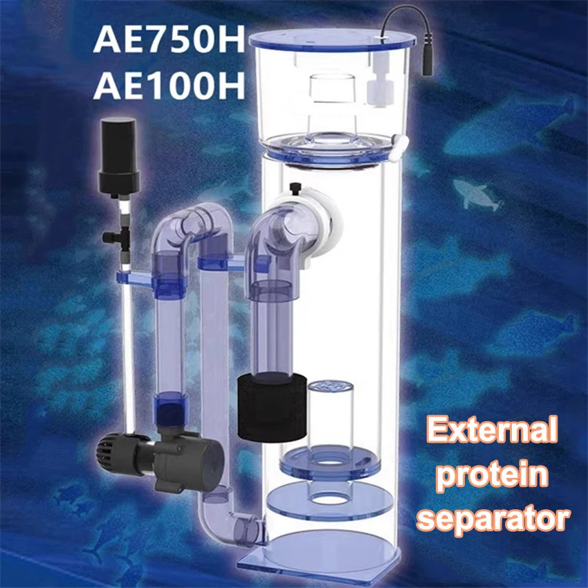 

AE-75H/AE-100H Seawater Fish Tank External Protein Separator 75H100H Fish Tank Filter Water Purifier DC12V