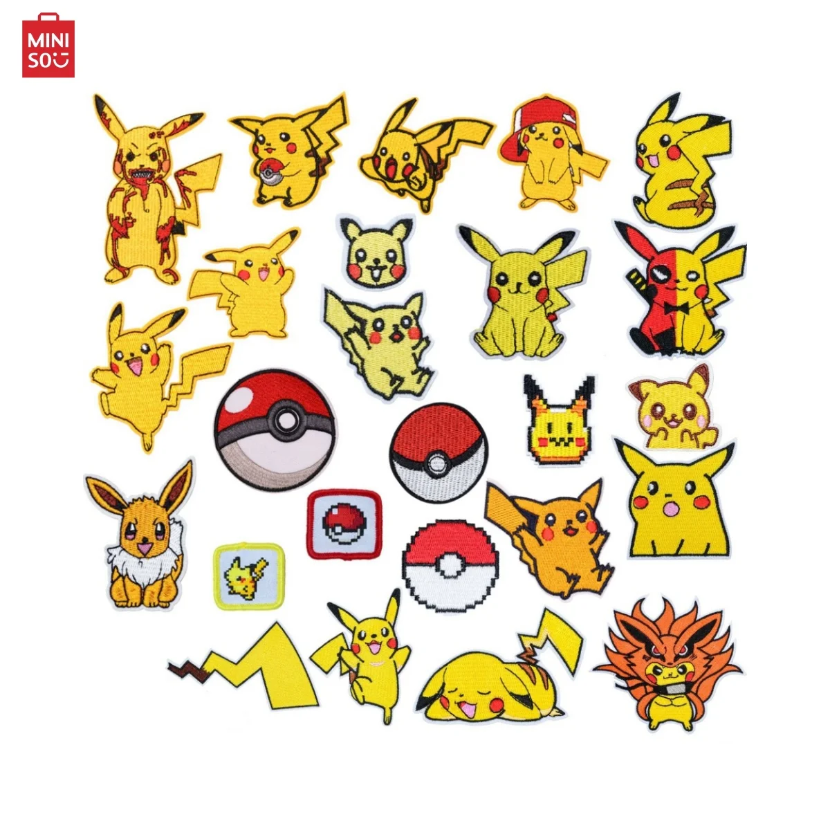 Parche bordado de Pikachu para ropa y zapatos, parche bordado para planchar, parche decorativo para reparación de chaqueta