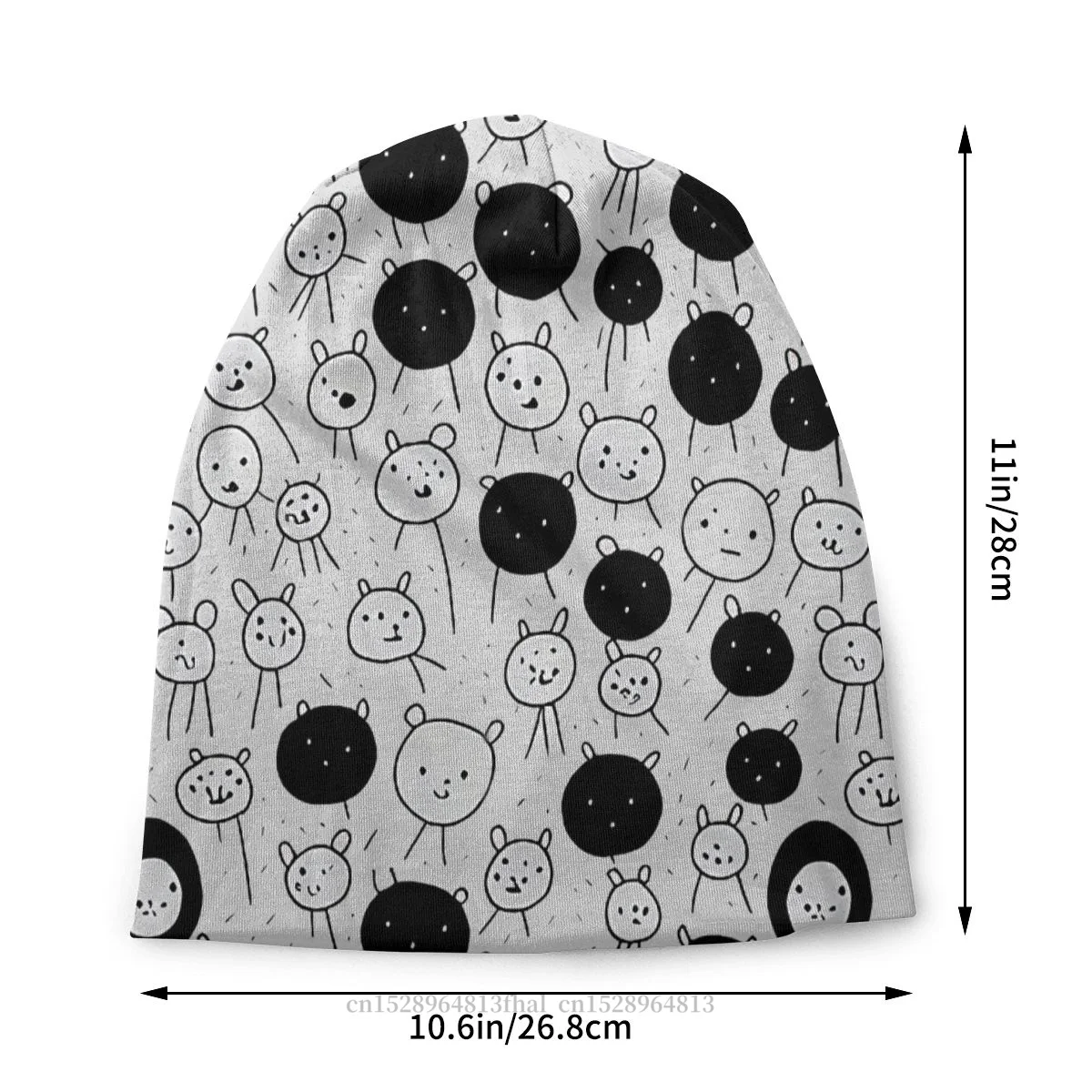 Bonnet Hats Doodle Art Men Women's Thin Hat Kawaii Doodle Autumn Spring Warm Cap Street Skullies Beanies Caps