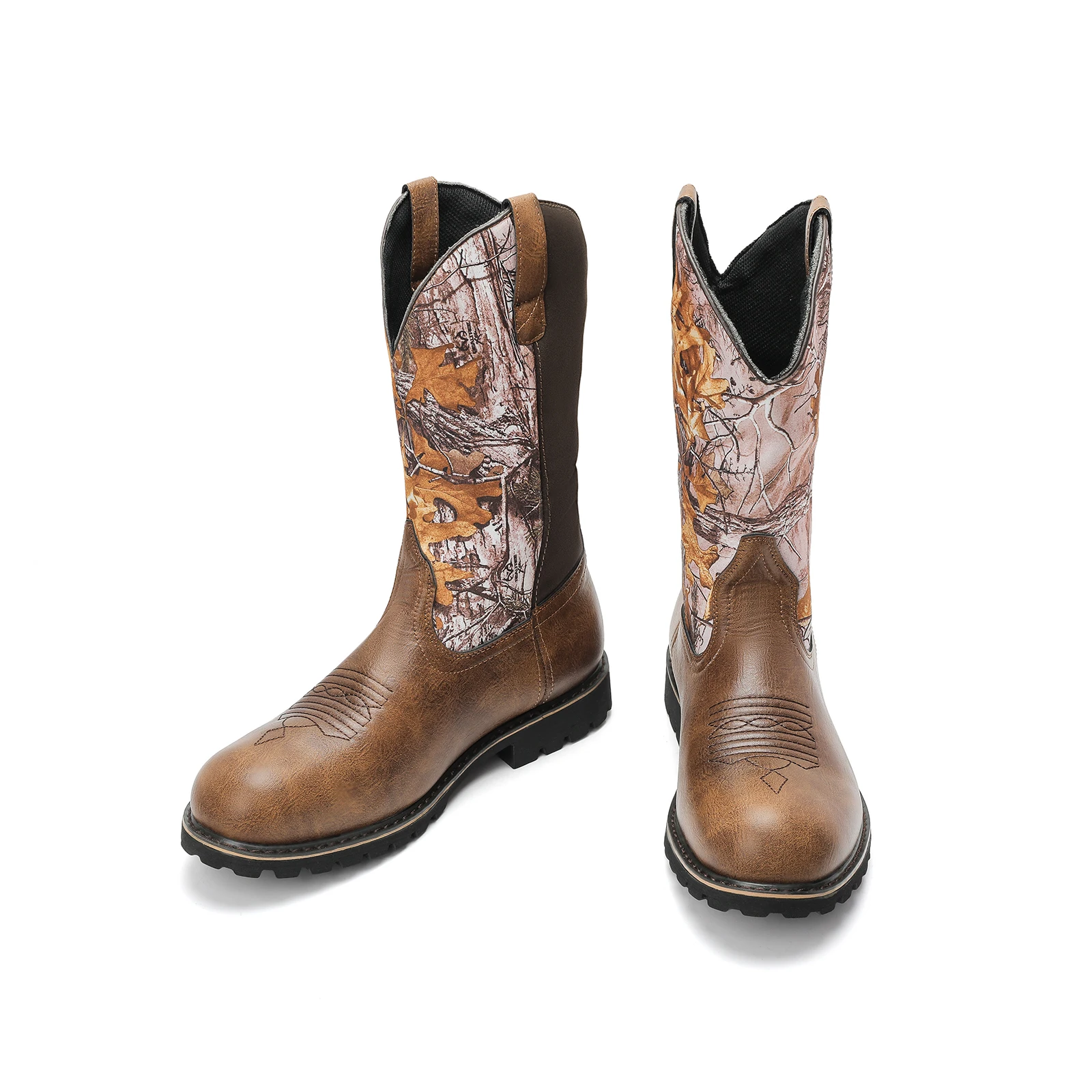 Botas ocidentais de couro masculino confortável botas de cavaleiro antiderrapante botas de cowboy vintage leve outono inverno botas tamanho grande 48