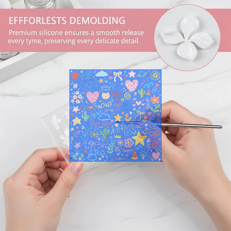 1Pcs 3D Hand Carving Ice Flower Rose Nail Art Mold Silicone Cute Nail Charms Tool Women DIY Manicure Resin Supplies