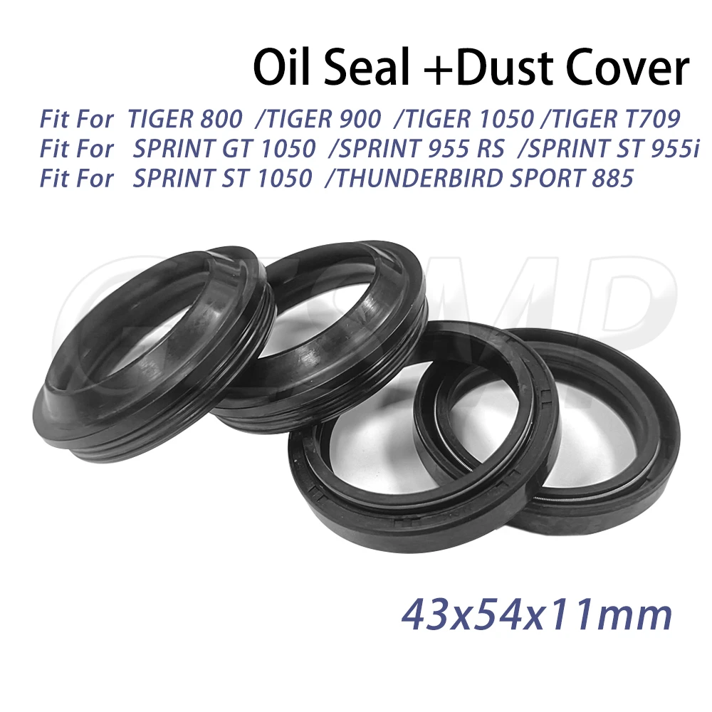 

43x54x11 Front Fork Oil Seal Dust Cover Fit for Triumph TIGER 800 900 1050 SPEED TRIPLE 1050 SPRINT ST 955 I 1050