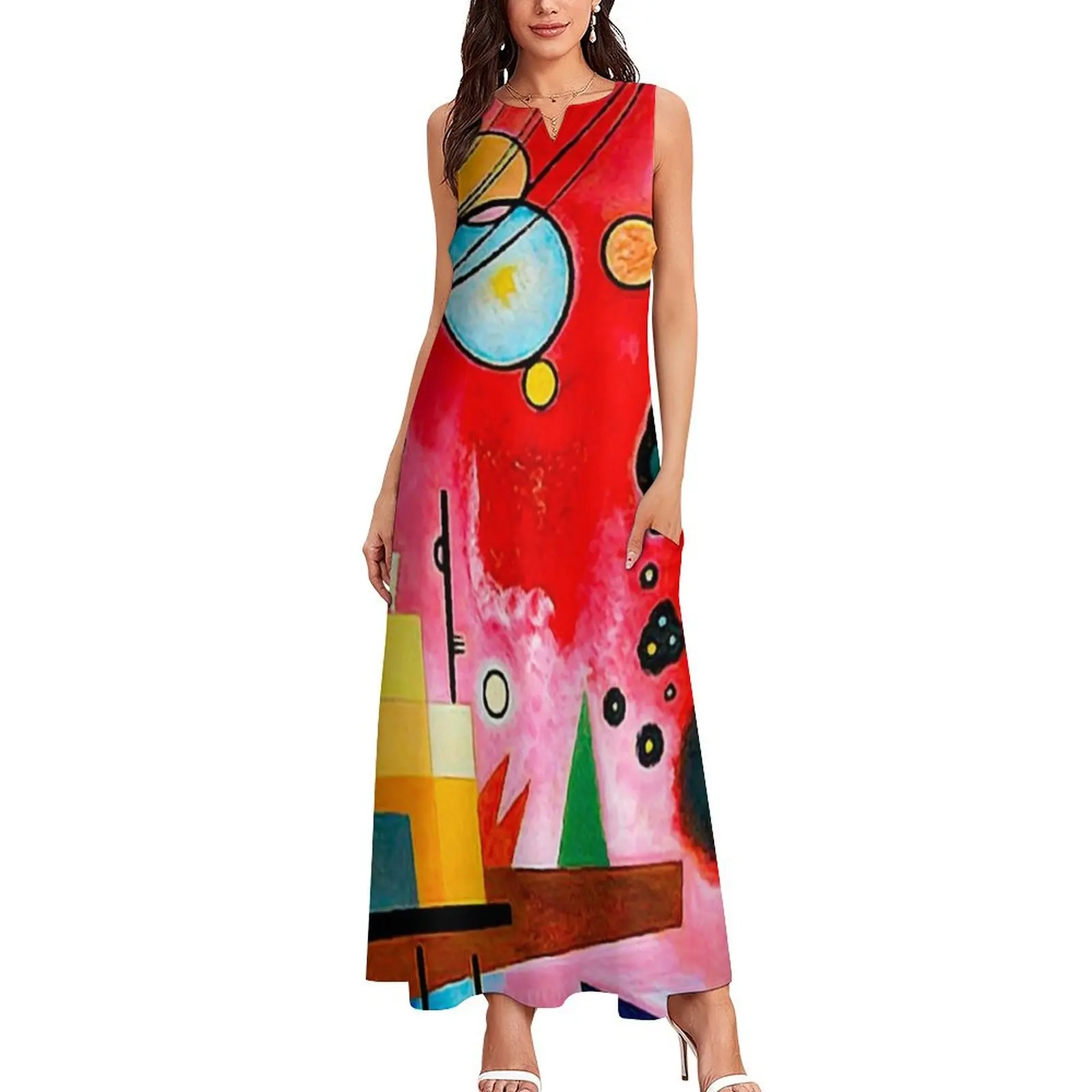 Kandinsky - Heavy Red Long Dress cute dress fairy dress