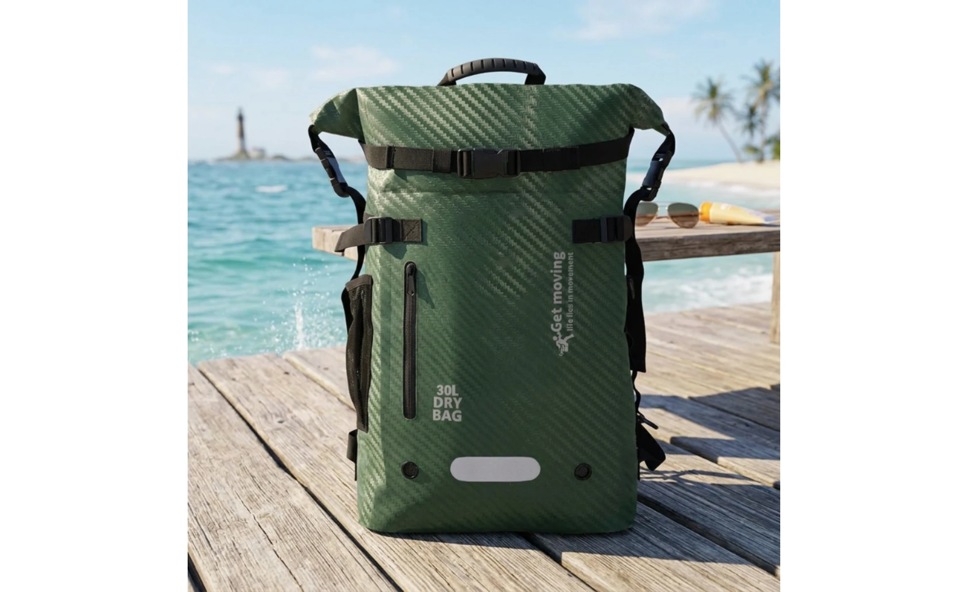 Dry Bag Backpack Water-Resistant Waterproof Backpack Roll-Roll-Top Bag Wipe-Clean Long-Lasting for Travelers, Travel, Beach