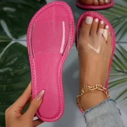 Women Slippers 2024 New Summer Designer Slippers Classic Transparent Sandals Fashion Beach Walk Bathroom Shoes Slides Women
