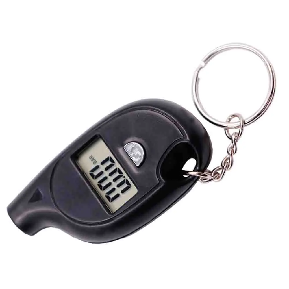 Mini Keychain Style Tire Gauge Digital Lcd Display Car Tire Air Pressure Tester Meter Auto Car Motorcycle Tire Safety Alarm New