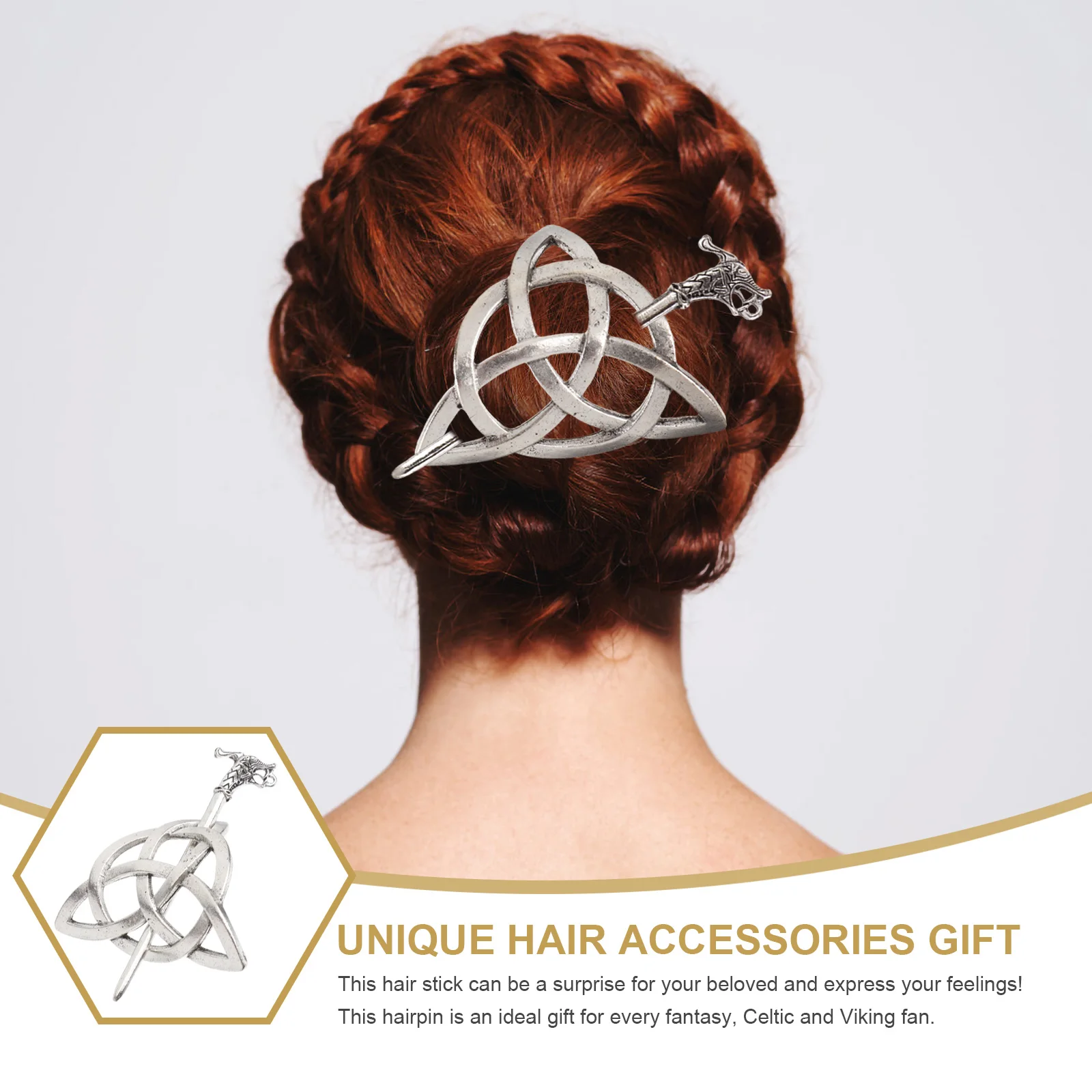 

1 set Ladies Curly Crown Stick Knot Decorative Japanese Style Vintage Metal Hairpin for Party Cosplay for Women
