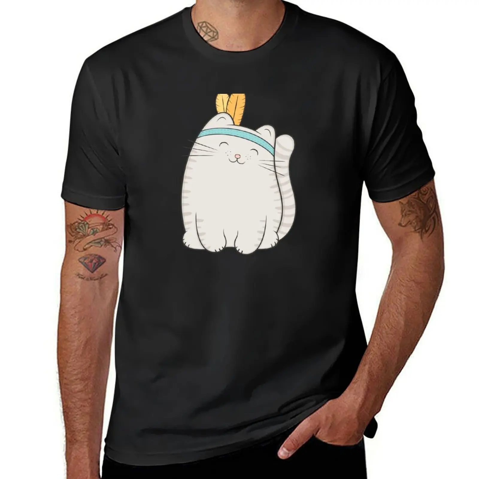 fin, the cat T-Shirt summer top new edition summer tops workout shirts for men