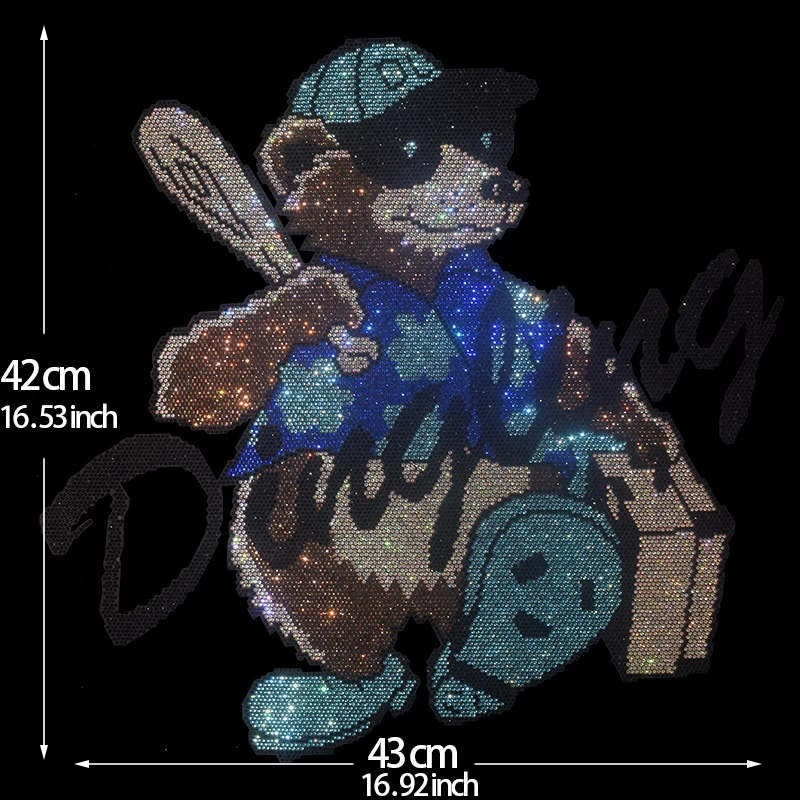 

Fashion creative rhinestone cartoon bear pattern - ironed onto T-shirts, sweatshirts, fur-lined denim clothing and accessories.