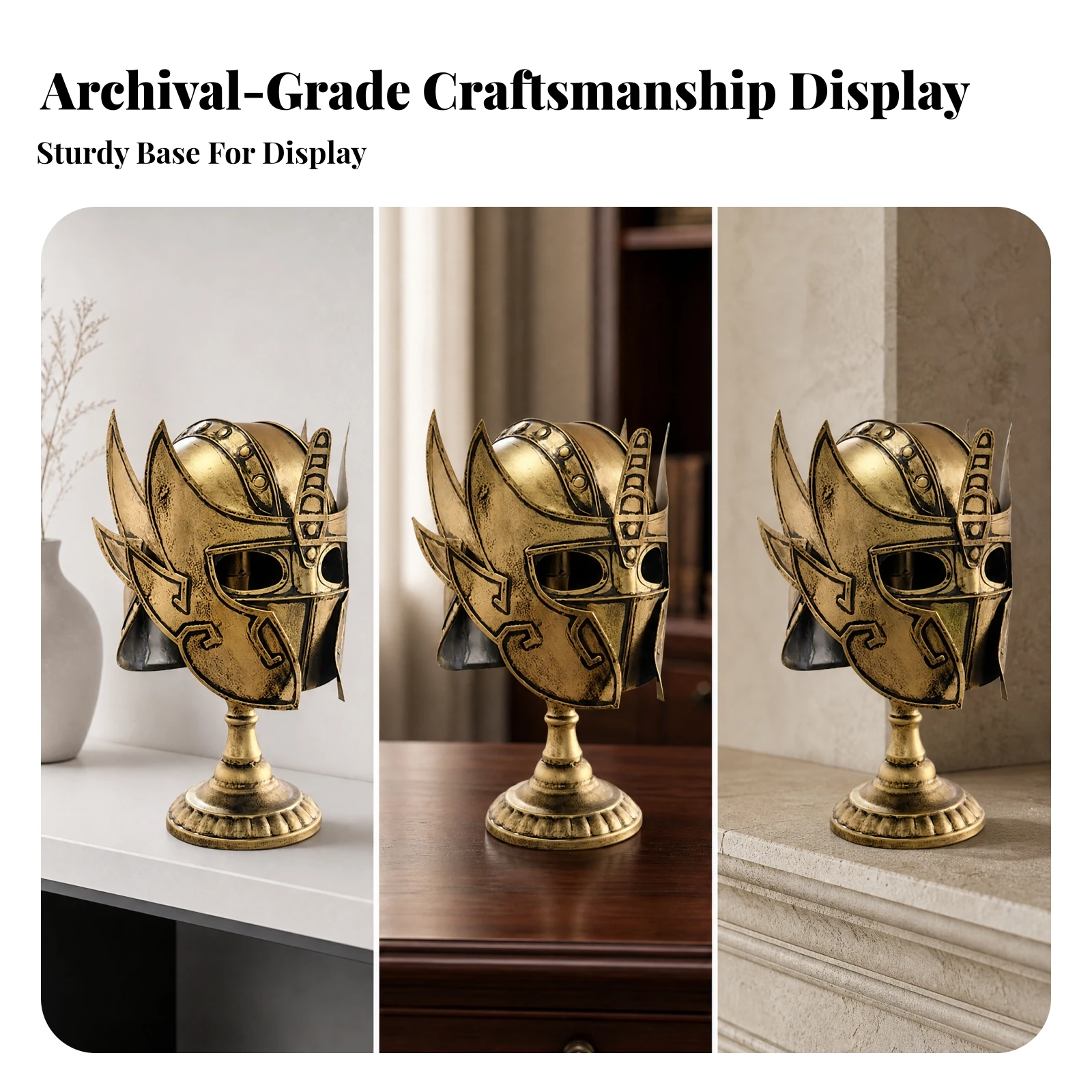ornement-decoratif-de-style-antique-casque-decoratif-en-fer-finition-doree-avec-support-sur-piedestal-presentoir-d'artefact-attrayant