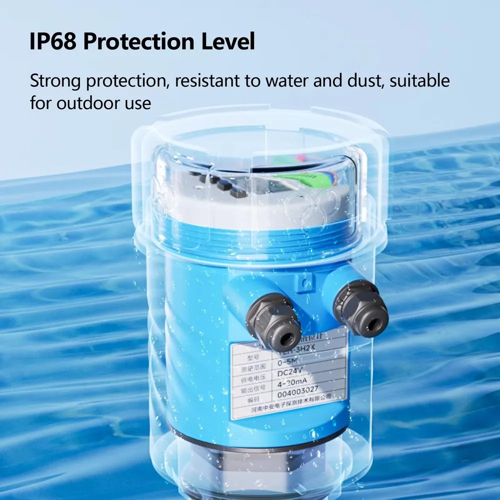 Ultrasonic Level Transmitter 4-20mA RS485 Tank Sensor IP65 IP68 Remote Monitoring Smart Liquid Gauge Industrial