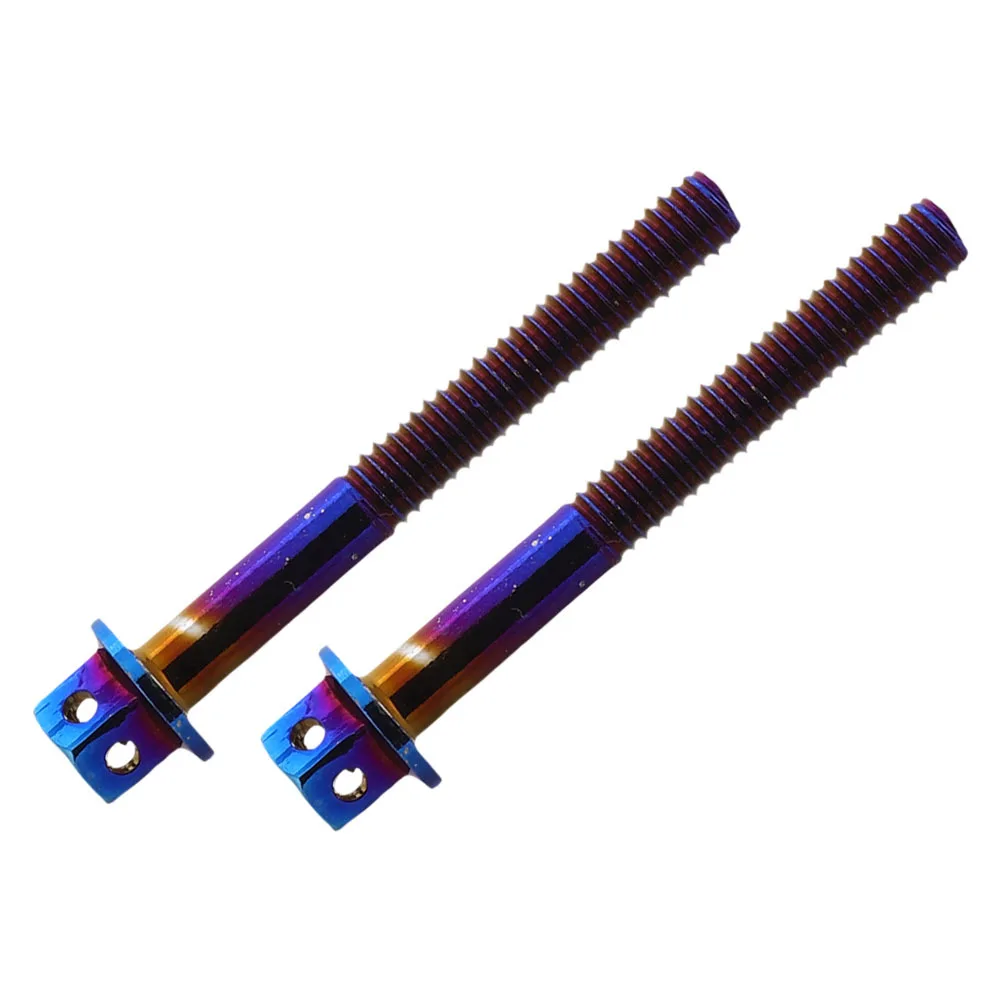 2 Buah Sekrup Titanium Berwarna-warni Kit Perlengkapan Plat Nomor Sepeda Motor Desain Dekoratif Unik untuk Peningkatan Sepeda Listrik