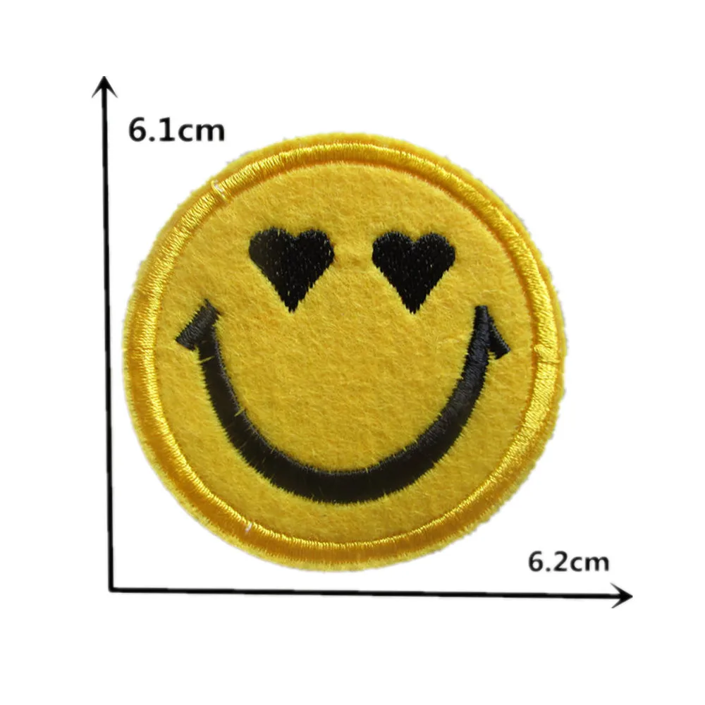 Multiple styles of cute smiling face embroidery patterns hot melt adhesive tape stickers DIY decorative clothing accessories