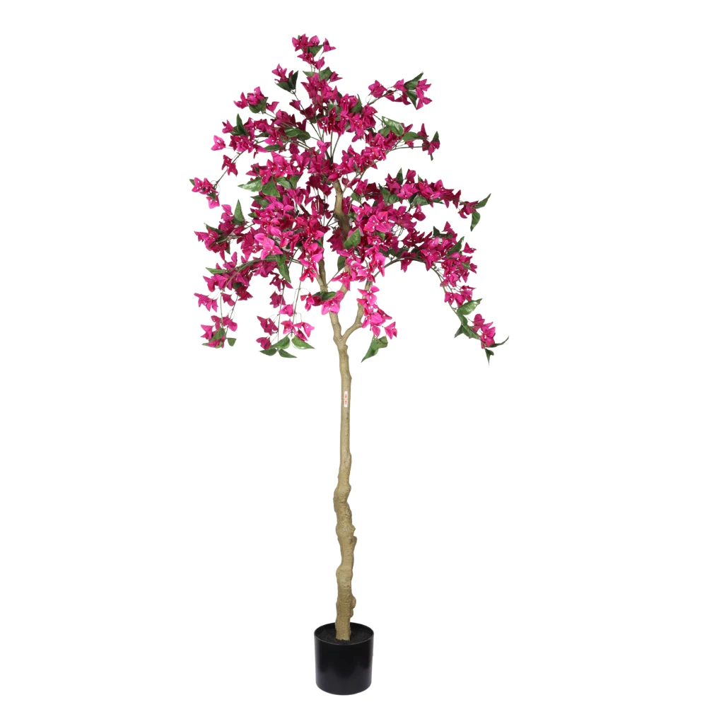 

6FT Artificial Bougainvillea Tree with Black Plastic Pot, Realistic Flowering Fake Plant for Indoor Home Decor, Potted Faux Tree