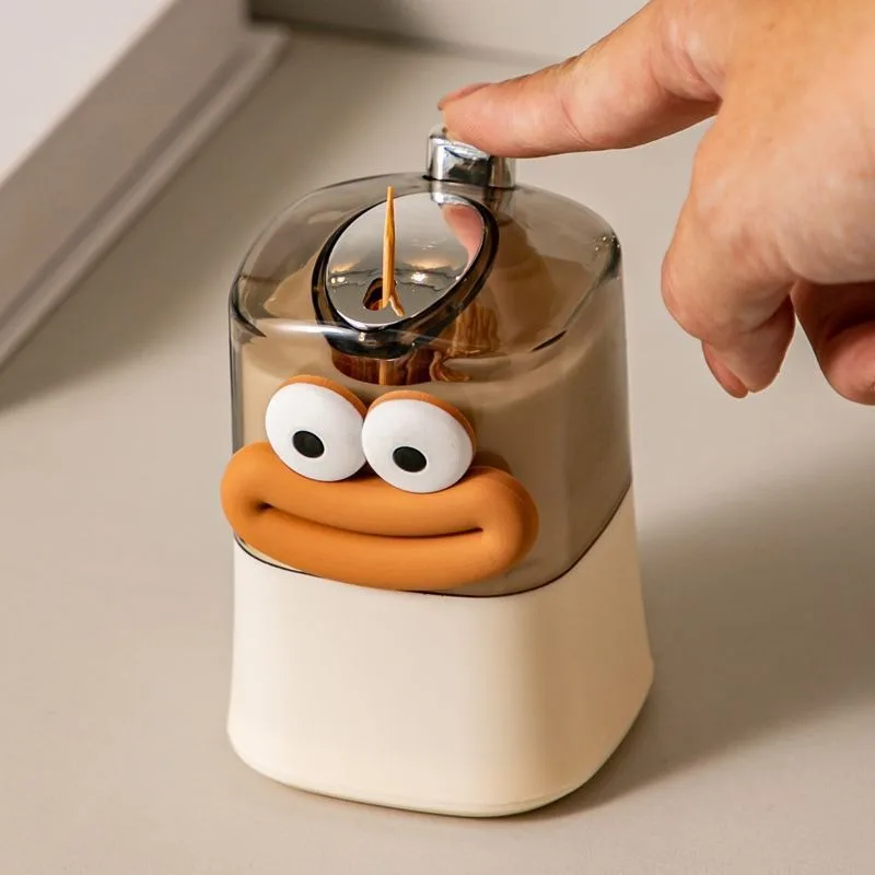 1pcs Push-type Toothpick Holder Automatic Pop-up Toothpick Box Creative Toothpick Storage Box Practical Home Supplies YQH003