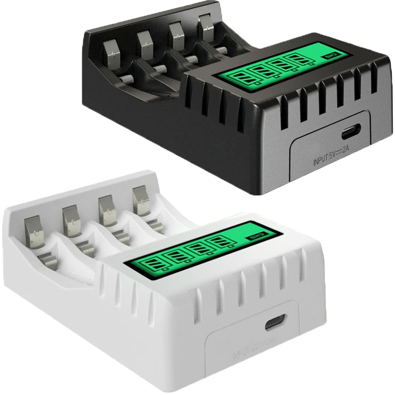 

Battery Charger 4-slot Charger for Charging 1-4 Batteries Smart Charger with LCD for AA/AAA NiCd NiMh Rechargeable Batteries