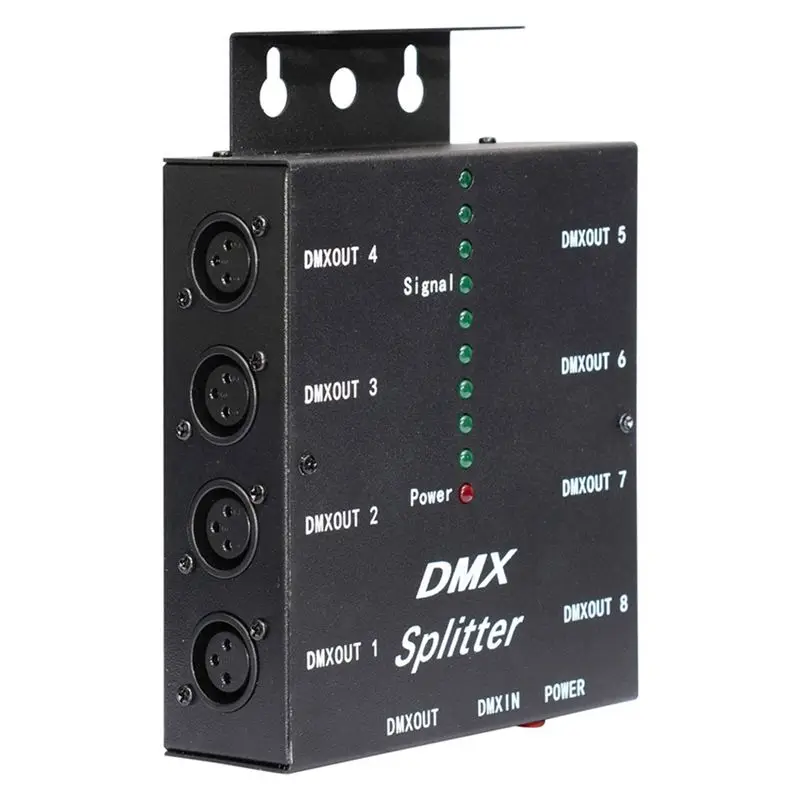A76K DMX512 Spillter 8 Ports Channels Isolated 3Pin Optical Istribution Amplifier For DJ Disco DMX Stage Lighting