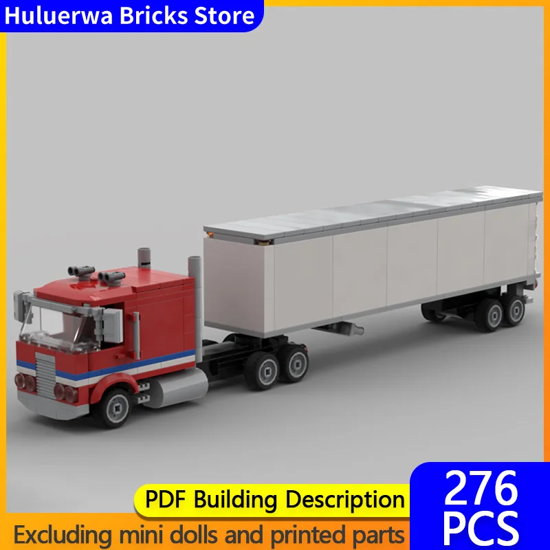 

Модель городской автомобиль MOC, строительные кирпичи, тяговый транспортный прицеп с плоской головкой, модульная технология, детские праздничные подарки, сборные игрушки