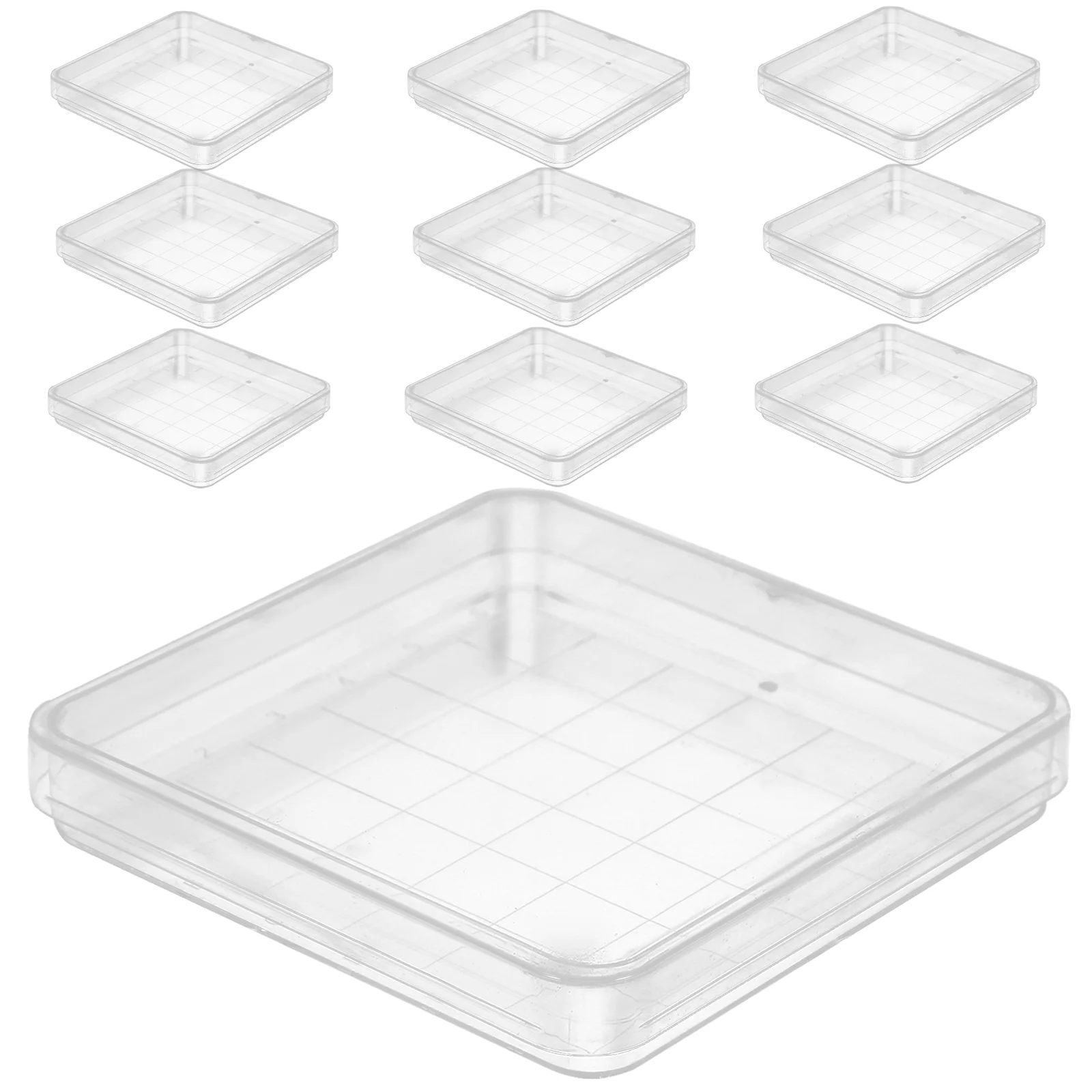 

10 Pcs Petri Dish Plastic Agar Plates Sample Tray Chemistry with Lid Culture