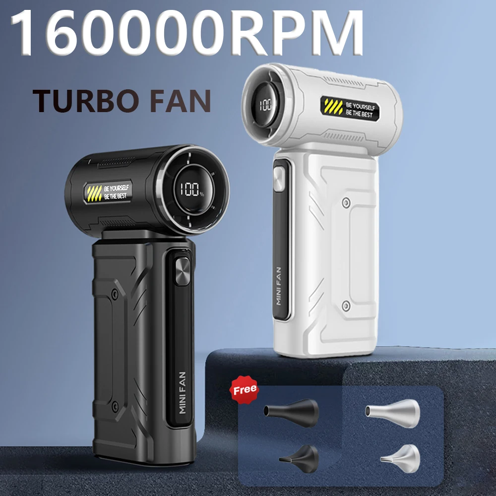 

100 Gear Car Violent Blower Fan 160000RPM Brushless Motor New Cooling Fan Type-C Charging Electric Air Fan for Keyboard Cleaning