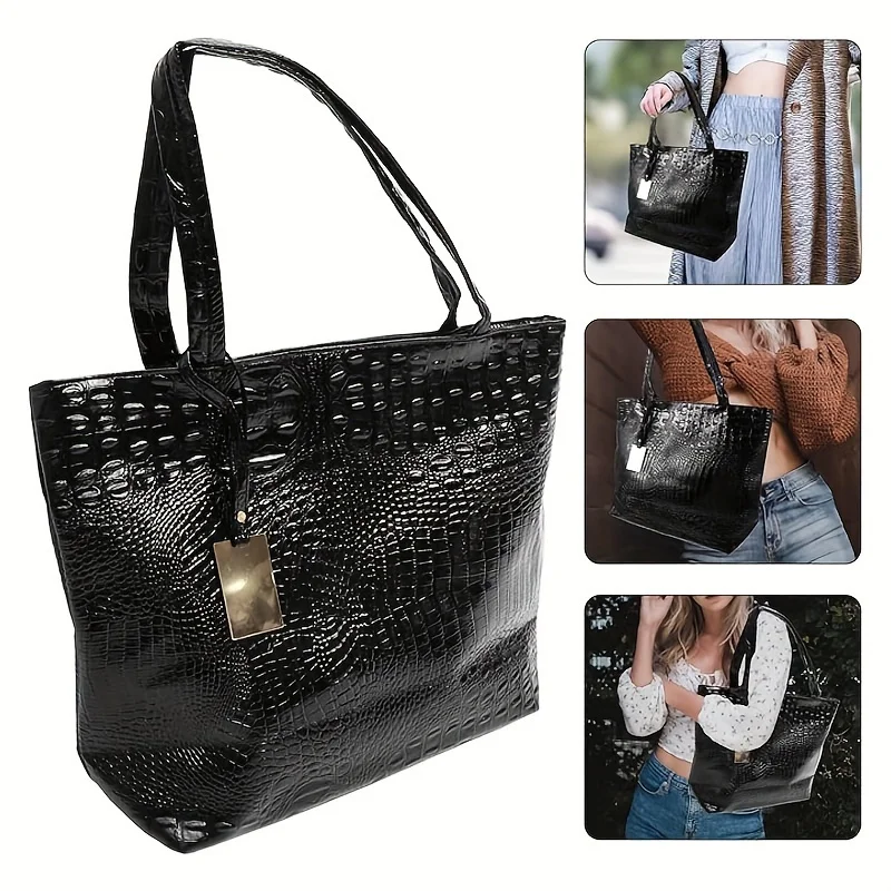 

Pattern Tote Bag, Fashion PU Leather Handabg, Luxury Large Capacity Handbag For Women
