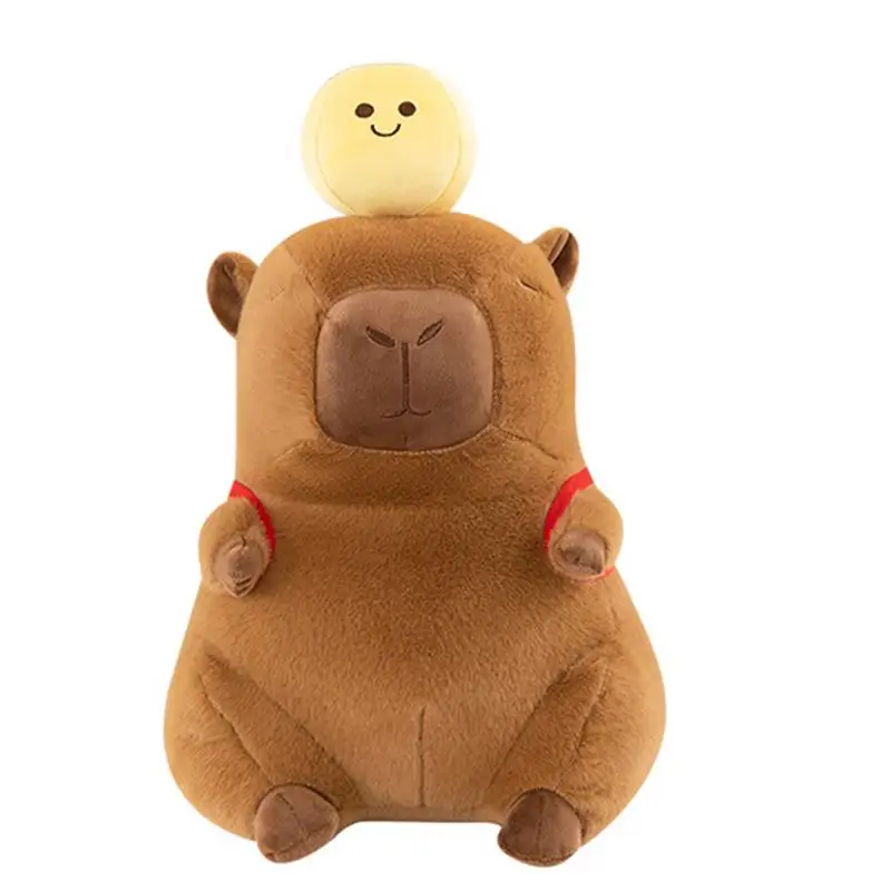 Capybara Plush Cartoon Cute Stuffed Animal Soft 13.78 Inches Plush Doll Toy Table Tennis Backpack Kindergartens Home Decoration