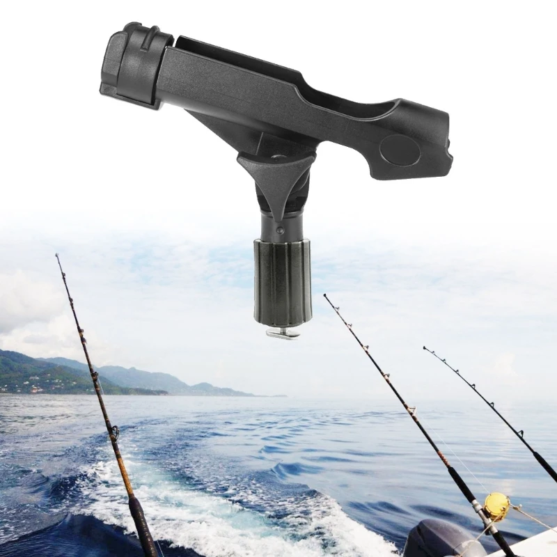 Fishing Boats Rod Holder, 360 Degree Rotation Adjustable Kayak Fishing Rod Rack, Large Clamps Opening Folding Rod Holder 24BD