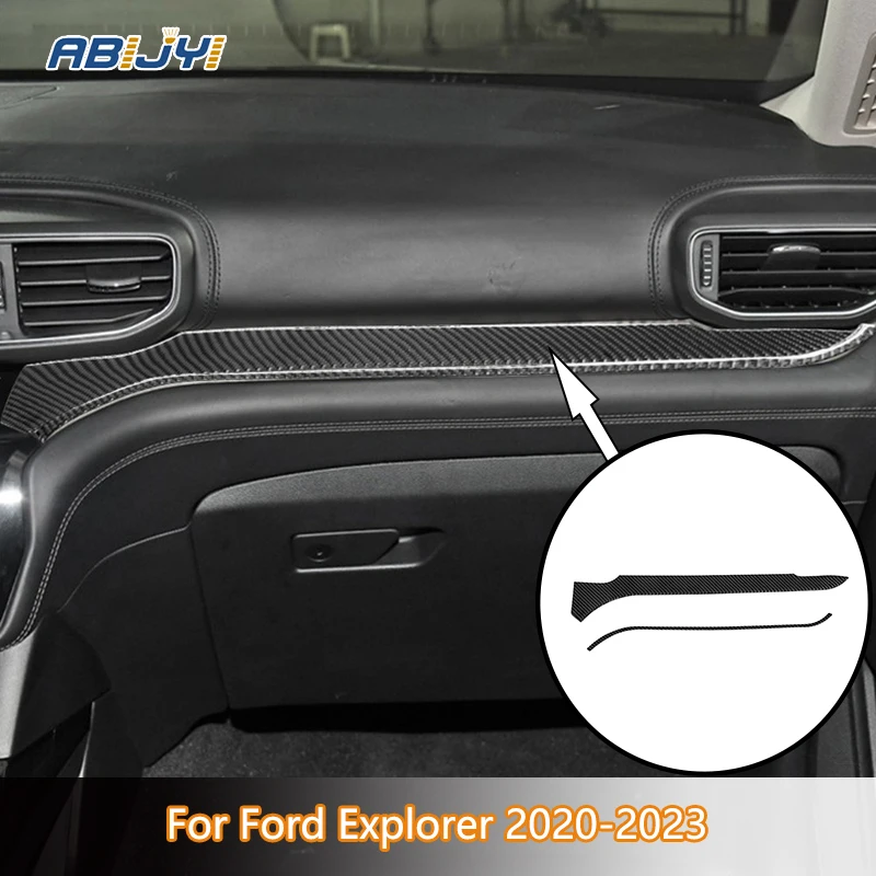 

Dashboard Glovebox Carbon Fiber Interior Stickers Fits both Horizontal & Vertical Screens For Ford Explorer 2020 2021 2022 2023