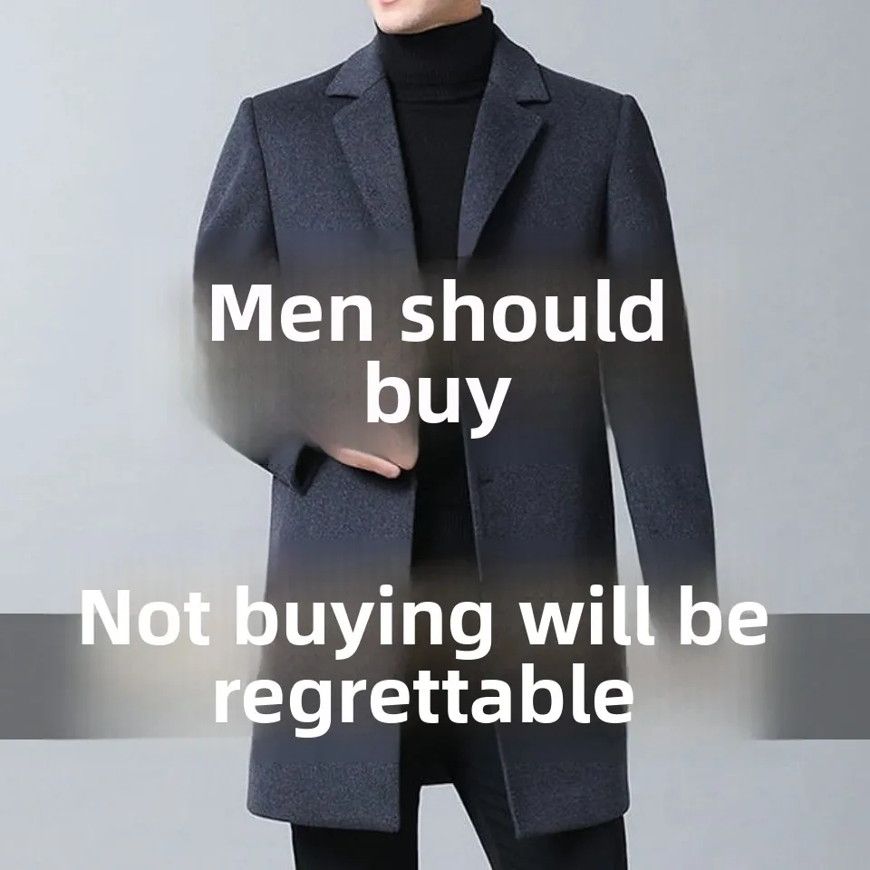 

Высококачественное шерстяное пальто, осень-зима, средней длины, мужской костюмный воротник, большие размеры, верхняя одежда с откидным воротником, подставка на одной пуговице