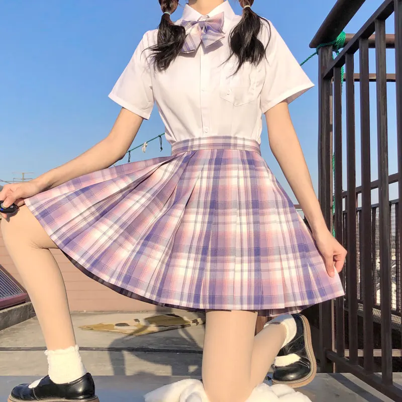 Japanse School Kostuum Pak Jk Uniform Sailor Seifuku Meisje Rok Set Geruite Rok Set Student Plooirok School Kleding