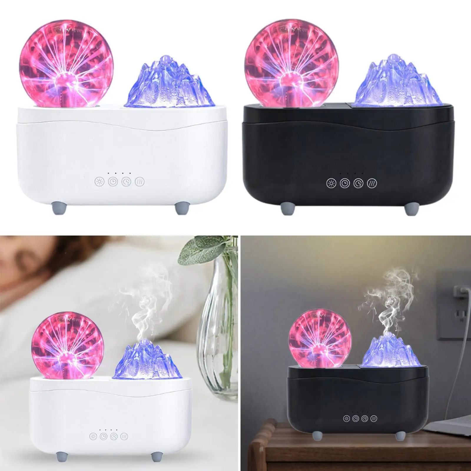 เครื่องกระจายน้ํามันหอมระเหย Waterless ระบบปิดอัตโนมัติมัลติฟังก์ชั่น 260 มล. เครื่องทําความชื้นไฟจําลองสําหรับห้องนอนสํานักงานการอ่านสปา