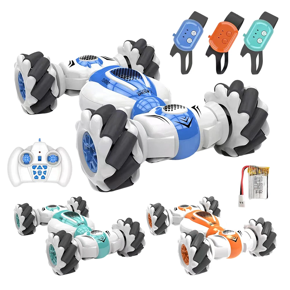 2.4G 3.7V 220mAh Cartoon Electric Car Toys 30m Control Distance Watch RC Car 25min Working Time Deformation Design for Kid Child