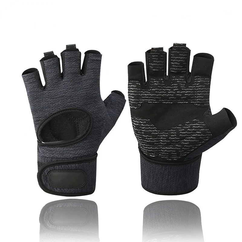 

1 Pair Sport Half Finger Silicone Non-slip Gym Gloves Crossfit Weightlifting Dumbbell Bodybuilding Training Yoga Fitness Gloves