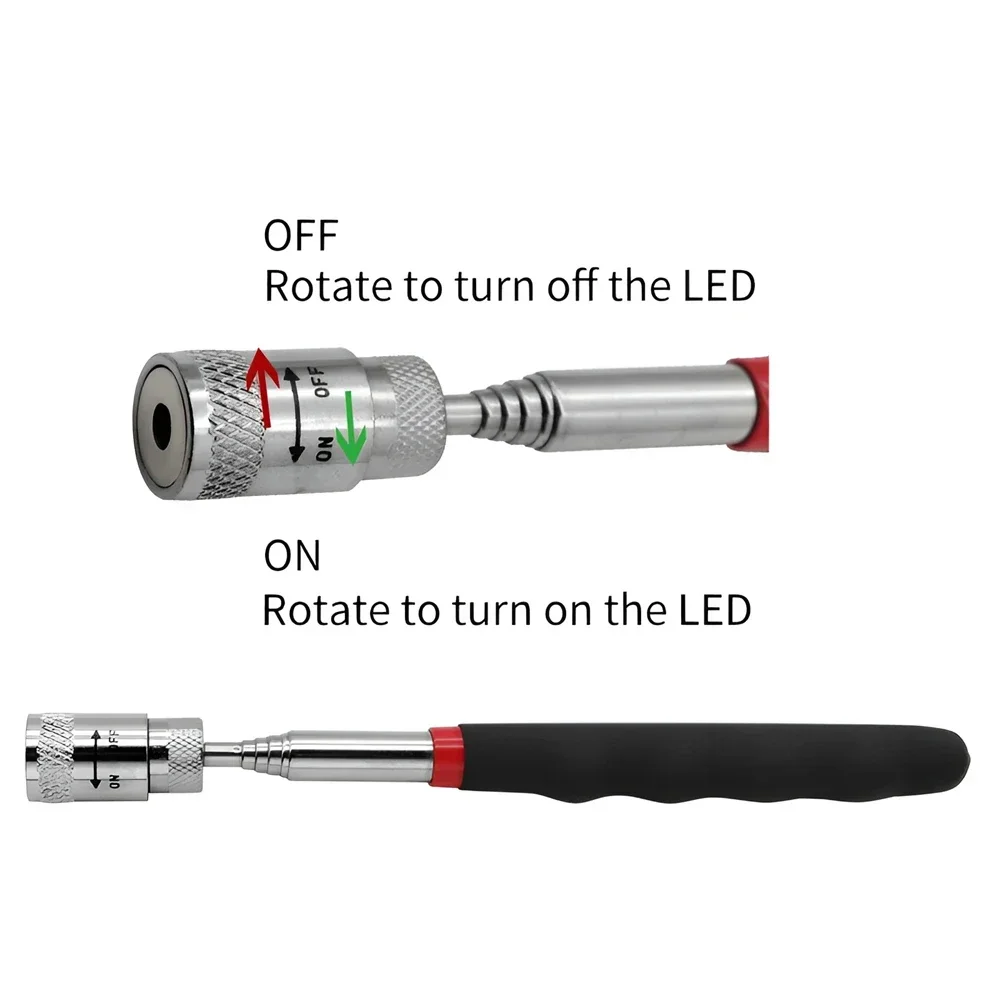 1/5/10PCS LED Retractable Telescopic Magnetic Pen with Light Portable Magnet Tool Extendable Pickup Rod Stick Picking Up Screws