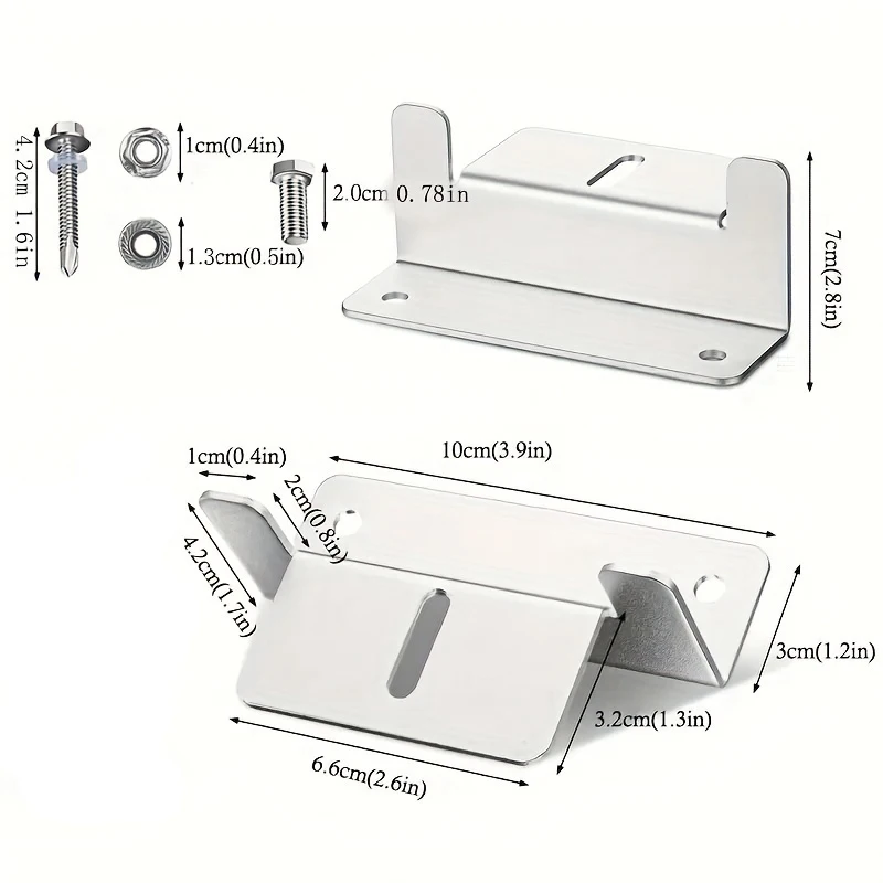 Installazione di 4 pannelli solari con staffe per camper in lega di alluminio a forma di Z per supporto per pannelli solari off-grid per barche da tetto per camper