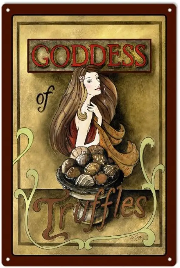 Vintage Looking Goddess of Truffles Reproduction Sign home decor metal sign garag decor plate