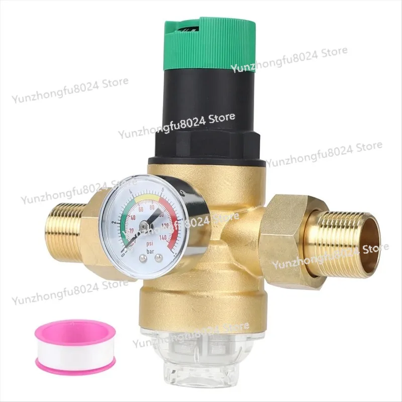 

AT59 Pressure Regulator Water with Pressure Gauge Water and Screen Filter 3/4 Inch DN20 Pressure Regulator