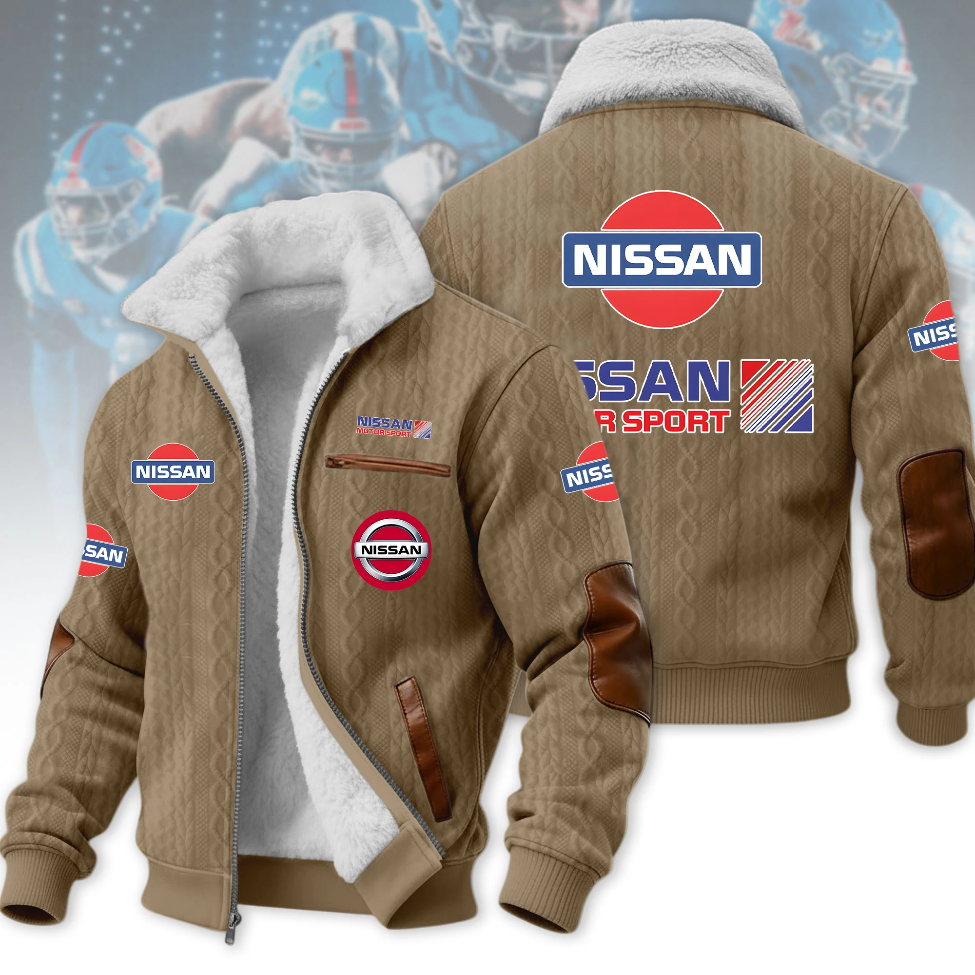 Men'S Fashion Zip Sweater - Sweater berkerudung dengan ritsleting Nissan untuk
