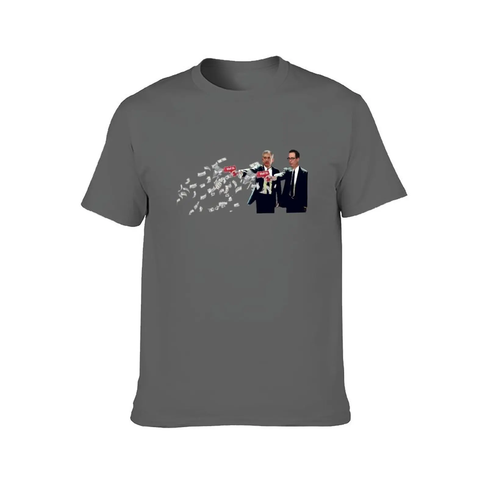 Jerome Powell and Steve Mnuchin Printing Money Pulp Fiction Style T-Shirt cotton tshirt 100% cotton t shirt man T-Shirt