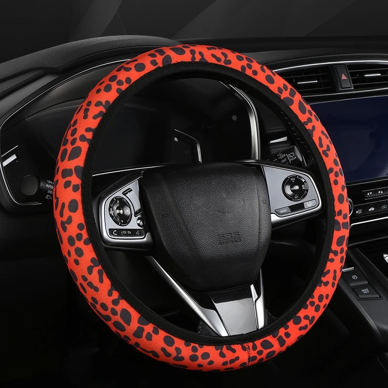 2024 Spot steering wheel cover car interior handle cover Decoration supplies Ice silk fabric protective cover