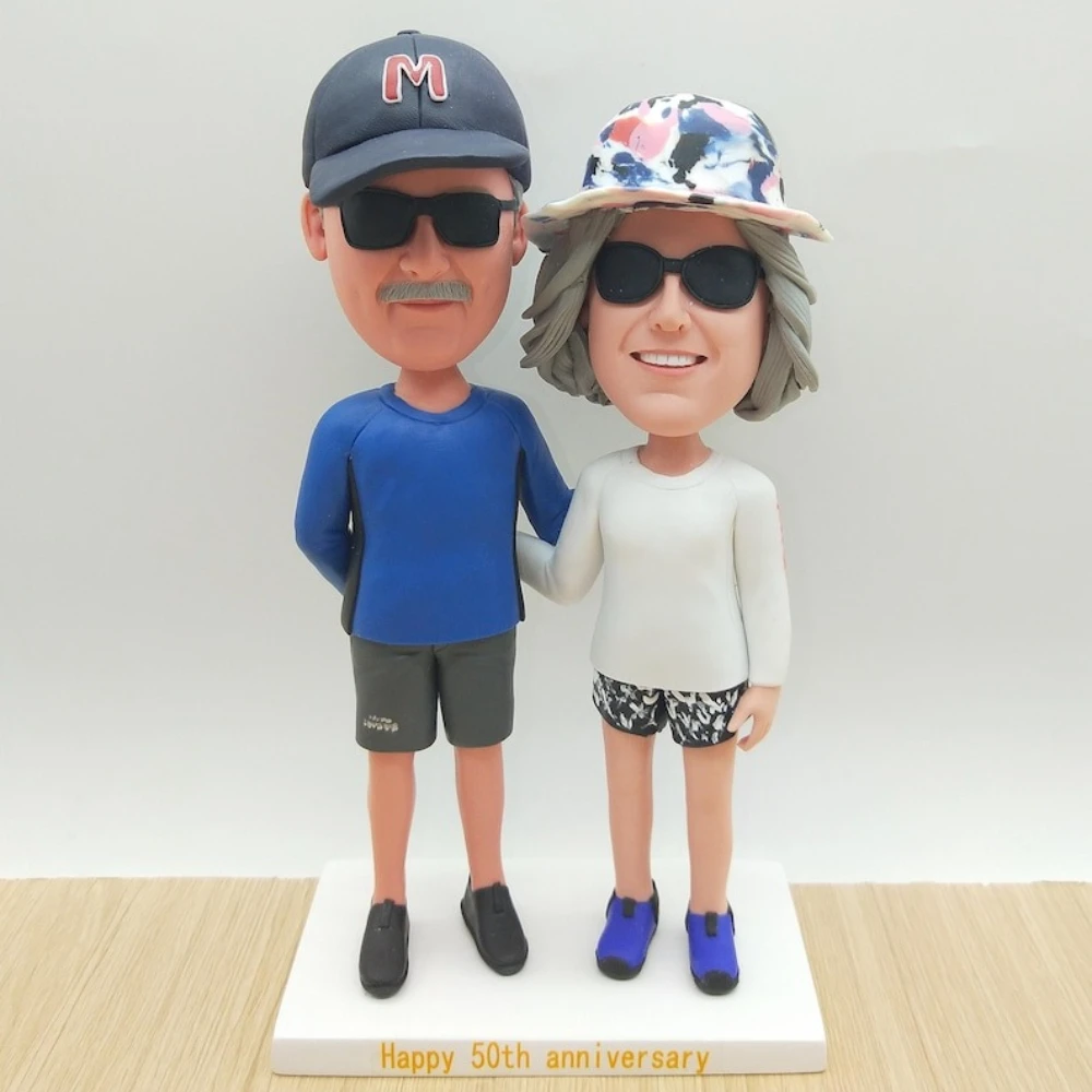 

Figurine Personalised Handmade Clay Figurine Keepsake for Him Her Couple Anniversary Personalized Bobblehead Figure Art Decor