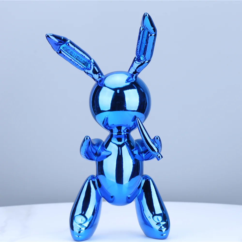 Cute Balloon Rabbit Statue Resin Sculpture Animal Figures Home Decor Modern Nordic Home Decoration Accessories for Living Room