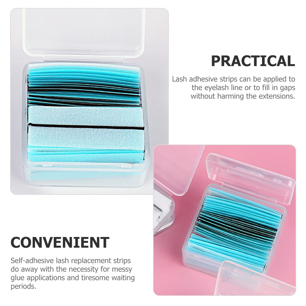 

20 Self Adhesive Eyelash Strips Blue Base Box False Lashes Glue Free Stick On Eyliner lash Extensions Makeup